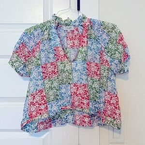 Cropped floral blouse